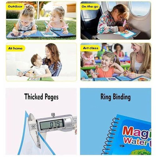 product_image_name-Generic-Water Colouring Book for Kids – Pack of 4 Reusable Aqua Doodle Pads – Mess-Free Drawing with Chunky Water Pen – Water-Reveal Activity Sketchbooks – Birthday Gift for Boys & Girls – Ages 3+-5
