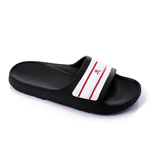 Buy Activ Slip On Men Sliding Slippers With Logo On Top - Black & White in Egypt