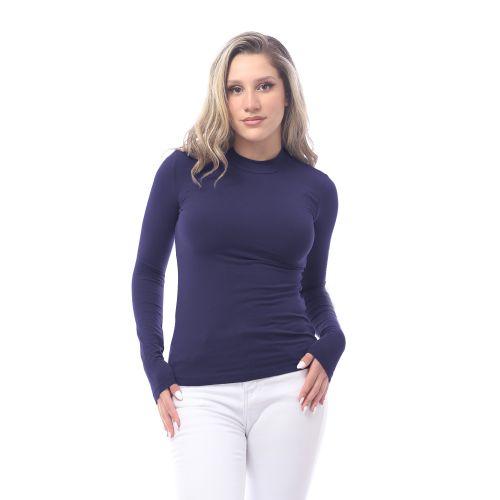 Red Cotton High Neck Long Sleeve T-shirt For Women @ Best Price