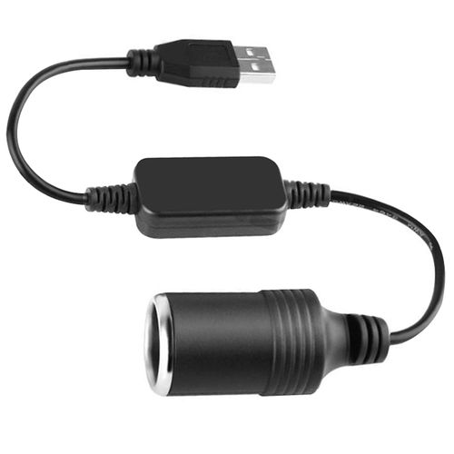 تسوق （black）New 5V 2A USB Male to 12V Car Lighter Socket