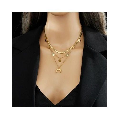 product_image_name-Generic-عقد ذهبي طبقات بتصميم الهلال والنجوم-1