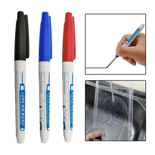 1pc Long Nib Marker Pen 32mm, For Woodworking & Tiling, Quick-drying,  Waterproof, Fade-resistant, Random Color