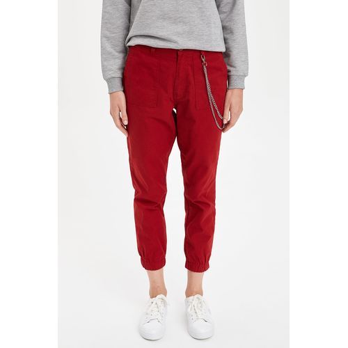 Defacto Woman Woven Bottom Trousers - Bordeaux