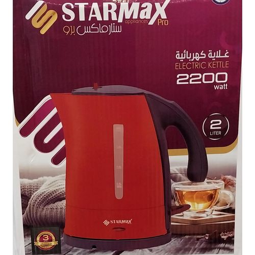 اشتري STAR MAX Pro Electric Kettle 2 L- Red     SM-2510 في مصر