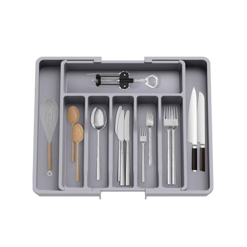 product_image_name-Generic-Golden Arrows Cutlery organizer for drawers, expandable kitchen utensil tray, BPA-free silverware and cutlery holder, adjustable plastic storage organizer for spoons, forks, and knives, large size, the tray can be extended to organize cutlery and fol-1