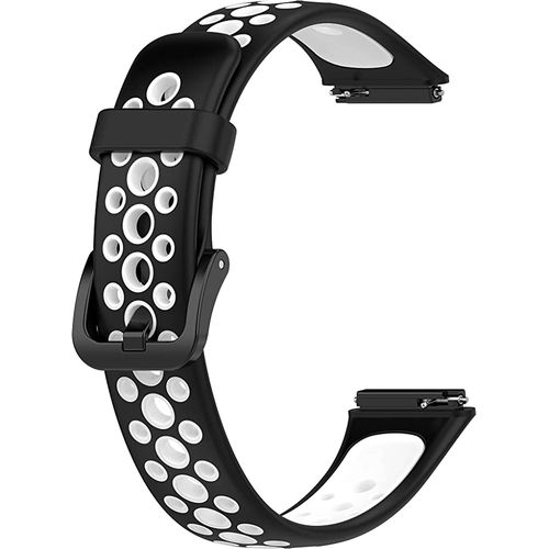 اشتري Watch Strap For Huawei Band 7 / Honor Band 7 Pure Color Silicone Watch Band Black White في مصر