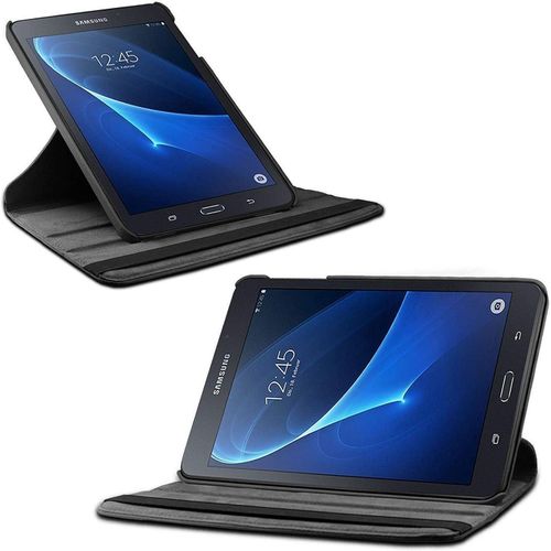product_image_name-Generic-غطاء جلد وغطاء حامل قابل للطي فائق النحافة وخفيف الوزن بزاوية دوران 360 درجة لميزة النوم التلقائي / الاستيقاظ لجهاز سامسونج جالاكسي تاب A 2016 (T580 - T585) - أسود-2