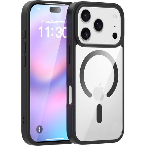 product_image_name-Generic-جراب مغناطيسي لموبايل ايفون 17 برو من جرابست متوافق مع ماج سيف، غطاء ممتص للصدمات مضاد للصدمات، اطار بولي يوريثين مقاوم للحرارة بلون سادة غير لامع، ظهر شفاف مضاد للخدش (اسود)-4