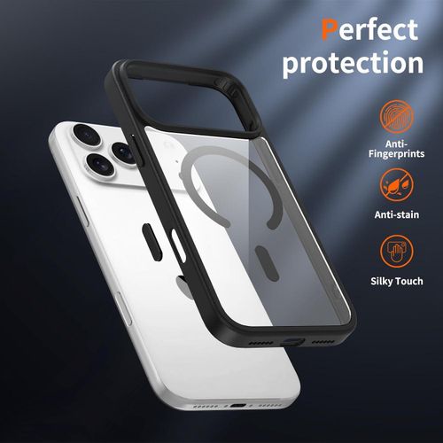 product_image_name-Generic-جراب مغناطيسي لموبايل ايفون 17 برو من جرابست متوافق مع ماج سيف، غطاء ممتص للصدمات مضاد للصدمات، اطار بولي يوريثين مقاوم للحرارة بلون سادة غير لامع، ظهر شفاف مضاد للخدش (اسود)-5