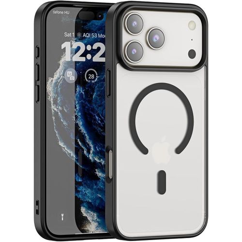 product_image_name-Generic-جراب مغناطيسي لموبايل ايفون 17 برو من جرابست متوافق مع ماج سيف، غطاء ممتص للصدمات مضاد للصدمات، اطار بولي يوريثين مقاوم للحرارة بلون سادة غير لامع، ظهر شفاف مضاد للخدش (اسود)-7