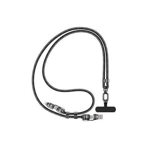 product_image_name-Generic-REMAX C7 240W Multi-Function Braided Lanyard Cable, 4-in-1 USB Type-C to Compatible Cable with Adjustable Strap, 1.5M, Tarnish-1