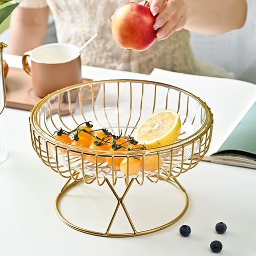 Generic Metal Iron Fruit Bowl Storage Round Fruit Tray For Kitchen