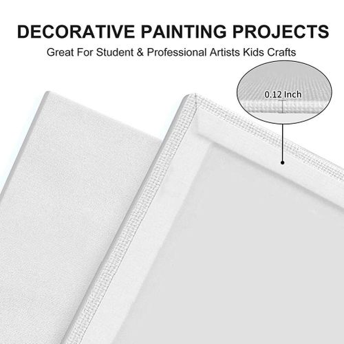 10 Pack Stretched Canvas for Painting 8x10 Blank Art Canvases for Paint 