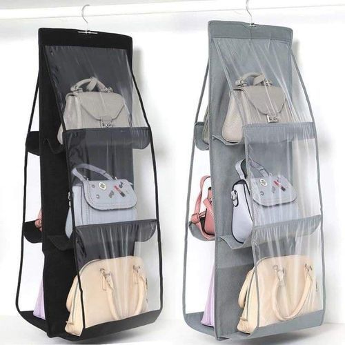 1pc, 8 Pockets Hanging Purse Handbag Organizer Clear Hanging Shelf