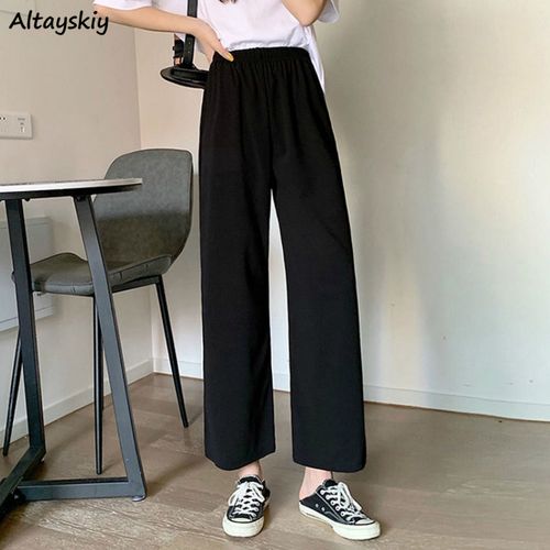 Dropship Wide Leg Women's Office Pants High Waist Solid Lengthen Loose  Straight Trousers For Female 2021 Spring Summer Casual Pants Women to Sell  Online at a Lower Price | Doba