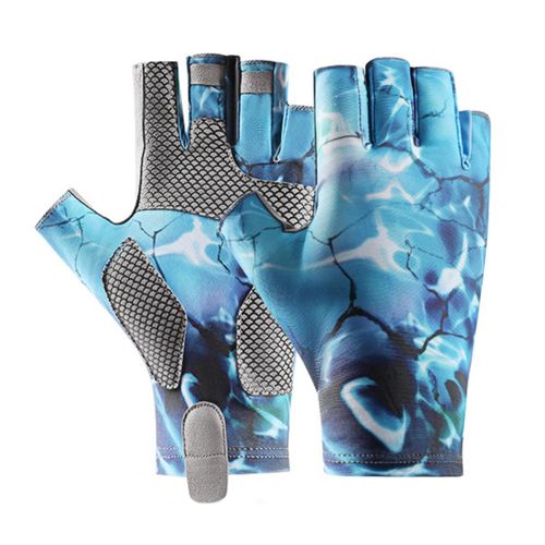 Generic Uv Resistant Fishing Gloves Sunshield Fingerless Fishing