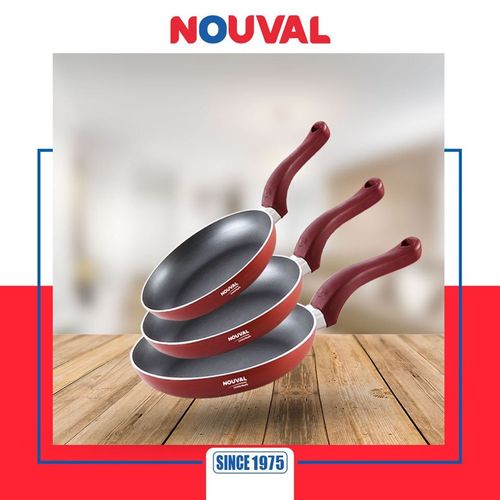 اشتري Nouval Lovely Heart Frying Pans Set - 3 PCS - Size 18/24/28 Cm " في مصر