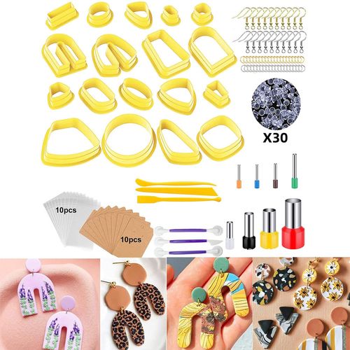 Generic 132 Pcs Polymer Clay Earring Making Kit Earring DIY Yellow @ Best  Price Online