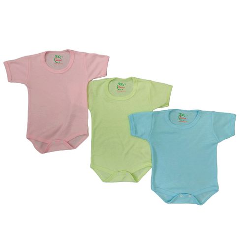 Buy Al Wedad Baby Bodysuit COLORED (3 PCs) - HALF SLEEVES in Egypt