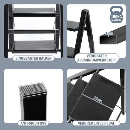 product_image_name-Generic-سلم ألومنيوم قابل للطي، 4 درجات، غير قابل للانزلاق، حمولة قصوى 150 كجم-6