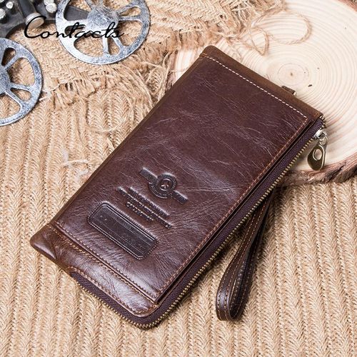 Long Business Men's Leather Wallet Card Holder Big Capacity Organizer Purse  Male Zipper Coin Pocket Phone Clutch Bag For Man
