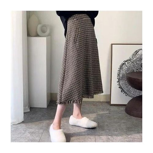 Houndstooth pleated skirt - Woman