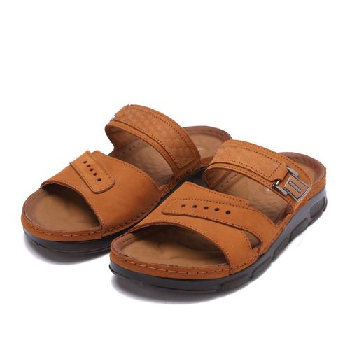 product_image_name-Generic-صنادل طبية للرجال مفتوحة من الأمام - جلد طبيعي مع وسادة قدم مبطنة ودبوس معدني-2