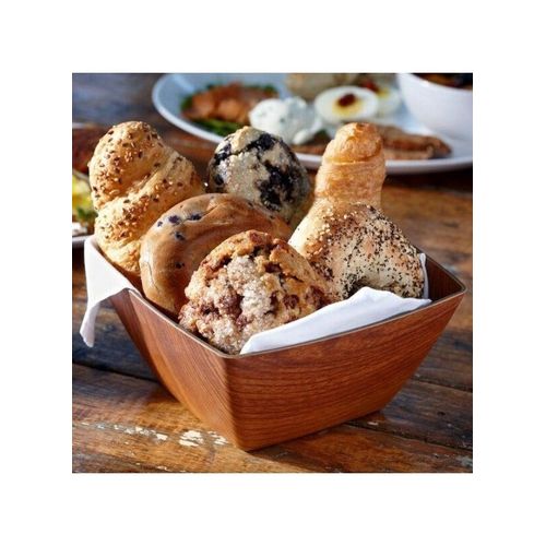 product_image_name-Generic-Wood Finish Plastic Bowl for Salads, Fruits and Popcorn Adds an Elegant Look to Your Home Square Shape 16cm (Shatterproof)-2