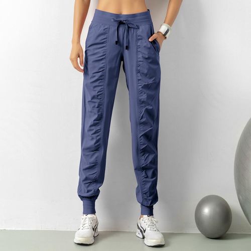 Generic Women's Wrinkled Thin Fitness Sports Pants Loose Leggings