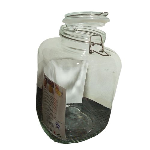 product_image_name-Generic-Glass Food Jar With clamp Air Tight Glass Lid 4000 Ml -1