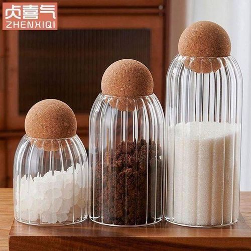 product_image_name-Generic-مجموعة جرات زجاجية بغطاء خشبي (3 قطع)-3