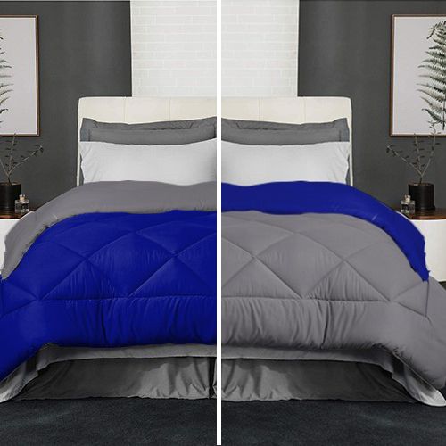 اشتري Tiba Double Face Quilt, Gray & Blue في مصر