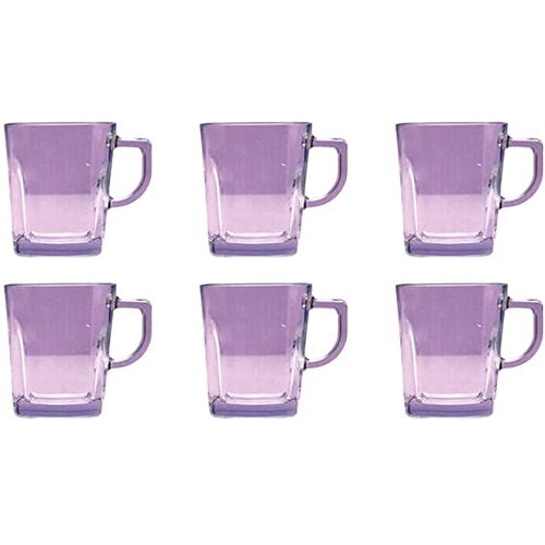 اشتري Pasabahce Color Glass Tea Cups-Purple-Set Of 6 -(270ml)-Turkish Make في مصر