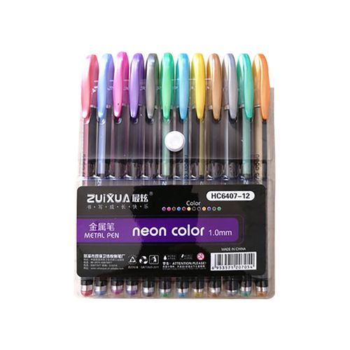 12pcs High Capacity Colorful Neutral Pens For Journaling