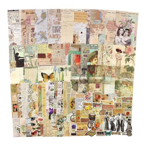 Art Journal Supplies Retro, 100 Pcs Stickers Journal