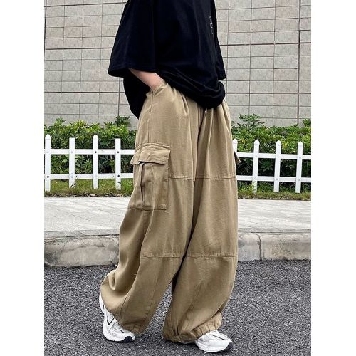 Fashion (Khaki)HOUZHOU Harajuku Streetwear Khaki Cargo Pants Women Oversize  Pockets Hip Hop Black Wide Leg Trousers For Female Korean Fashion XXA @  Best Price Online