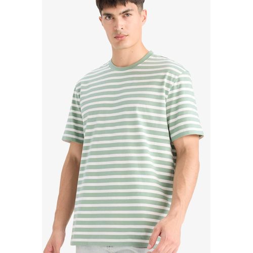 product_image_name-Defacto-تيشيرت مخطط قطن نص كم قصة عادية ورقبة مستديرة-1