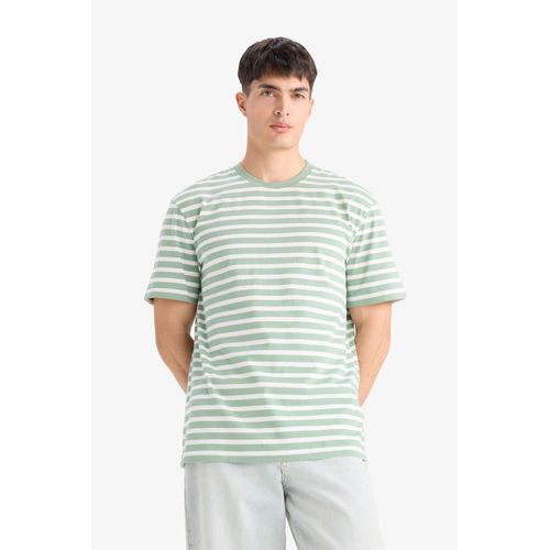 product_image_name-Defacto-تيشيرت مخطط قطن نص كم قصة عادية ورقبة مستديرة-3