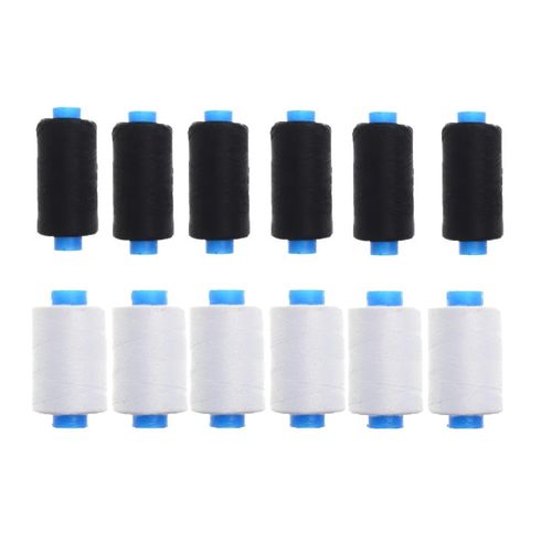 product_image_name-Generic-Cooperation thread, black and white spool, 500 meters per spool, 12-piece notebook-1