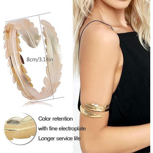 product_image_name-Generic-سوار ذراع من الفولاذ المقاوم للصدأ مطلي بالذهب الخالص-2