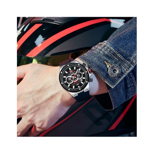 product_image_name-MINI FOCUS-Men's Quartz Watches Stainless Steel Rubber 0468 Black & Silver-3