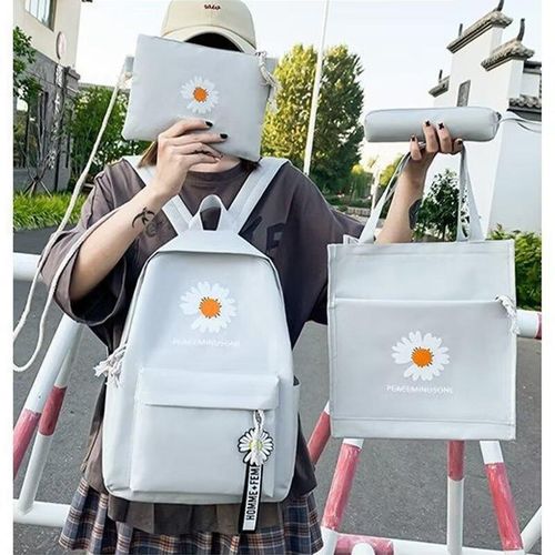 Fashion 4 in 1 Unisex Backpack Canvas Backpacks Crossbody Bag Girls School Backpack School Bag Grey Best Price Online Jumia Egypt
