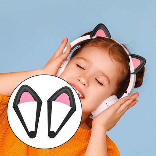 Generic 2x Cat Ears Attachment Silicone Pendant For Headphone Add