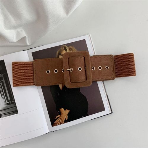 Womens Belt Stretch Elastic Skinny Waist Ladies Dress Waistband Metal  Buckle