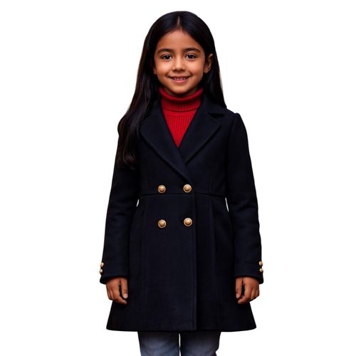 product_image_name-SHEIN-معطف شتوي أنيق للبنات بأزرار ذهبية - مثالي للمناسبات والعطلات - مقاس 8 سنوات-1