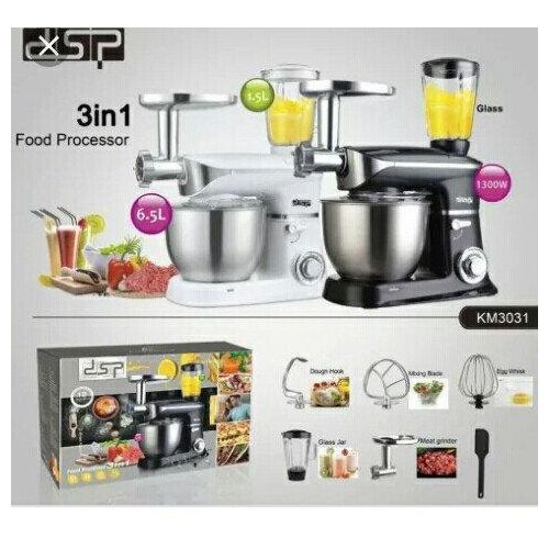 اشتري Dsp 3in1 Kitchen Machine Stand Mixer + Meat Grinder + Blender - 6.5 L في مصر