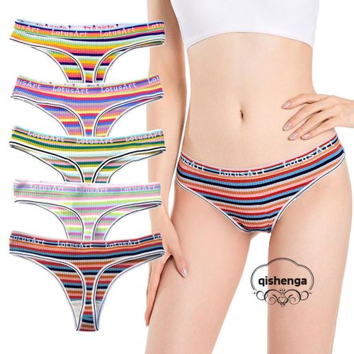 Mid-Waist Thong Women Skinny Underwear Soft High Elasticity Briefs