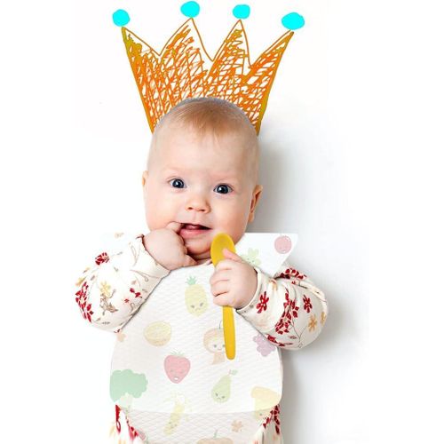 product_image_name-Generic-بافتات للأطفال الصغار للاستعمال مرة واحدة مقاومة للماء مع جيب لالتقاط الطعام مناسبة للتغذية والسفر والاستخدام الخارجي، تصميم فواكة، 10 قطع-5