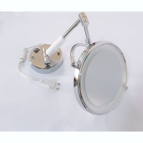 Buy Wall Mount Makeup Mirror, LED Lighted MirrorWall Mount Makeup Mirror, LED Lighted Mirror With 3X Magnifying, Two Side Vanity Extendable Bathroom Mirror, Chrome Finish in Egypt