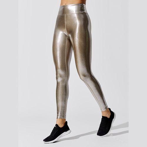 تسوق Women's Metallic Luster Yoga Pants Leggings Elastic Waist-Rose Gold  اونلاين